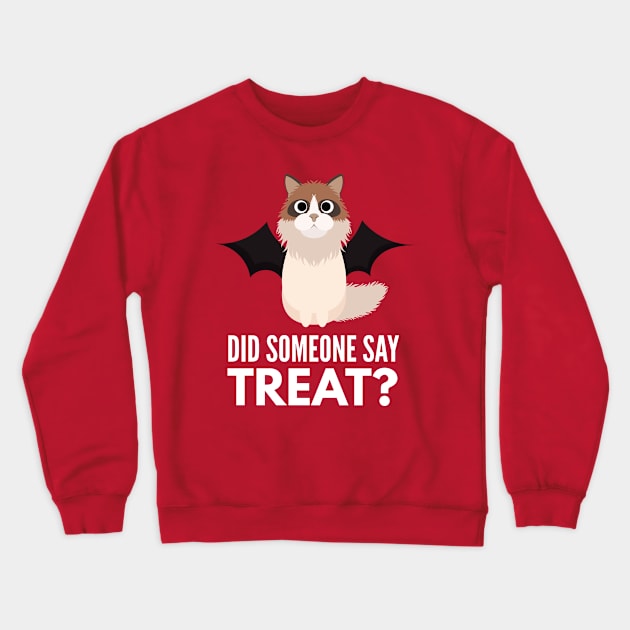 Seal Ragdoll Halloween Trick or Treat Crewneck Sweatshirt by DoggyStyles